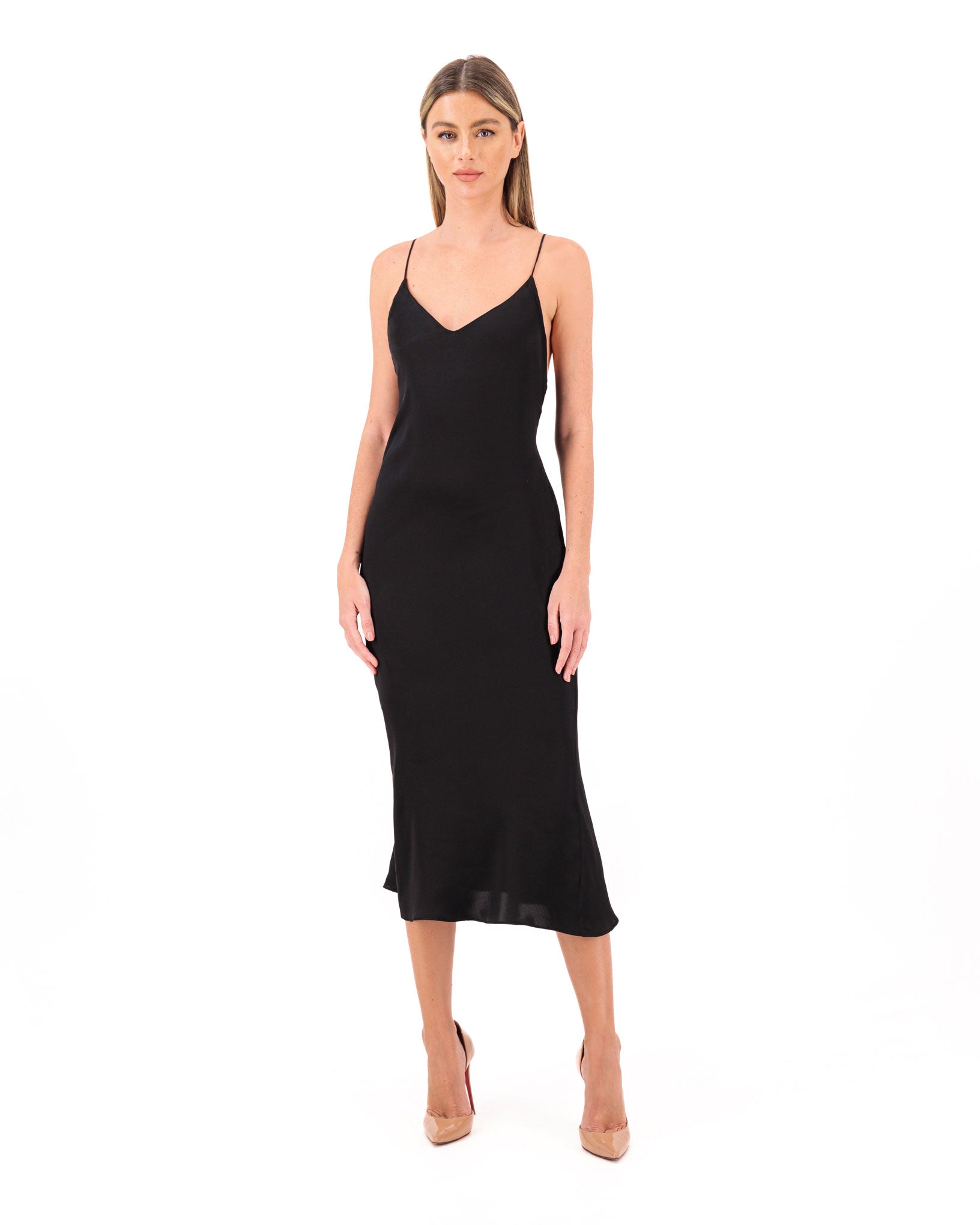 black silk camisole dress Plus Size Silk Slip Dress